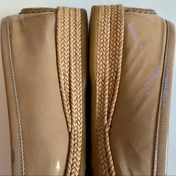 Stuart Weitzman Loafers Flats Shoes Camel Patent Leather Geek Loafers Size 5 - Picture 9 of 15